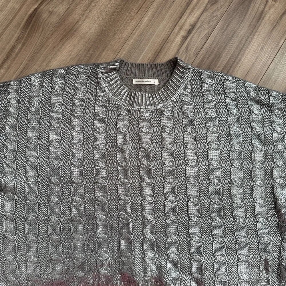 moon & madison Gray Cable Knit Sweater - Picture 3 of 5